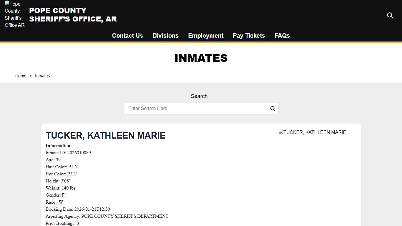 Inmates | Pope County Sheriff’s Office AR