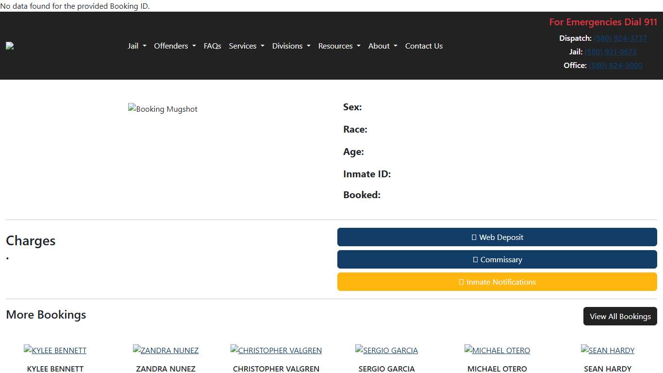 <br /> <b>Warning</b>: Undefined variable $FName in <b>/home/briancountyso/public_html/inmate.php</b> on line <b>21</b><br /> <br /> <b>Deprecated</b>: htmlspecialchars(): Passing null to parameter #1 ($string) of type string is deprecated in <b>/home/briancountyso/public_html/inmate.php</b> on line <b>21</b><br /> <br /> <b>Warning</b>: Undefined variable $LName in <b>/home/briancountyso/public_html/inmate.php</b> on line <b>21</b><br /> <br /> <b>Deprecated</b>: htmlspecialchars(): Passing nul